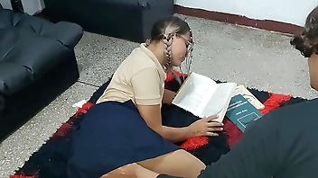 I Help My 18 Year Old Innocent Friend The Virgin First Time With Her Homework