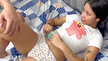 little sister pays debt to her older stepbrother with a delicious fuck.