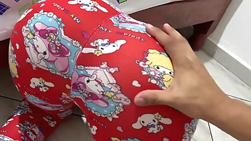 Stepdaughter Tricked by Her Perverted Stepfather into Looking Under the Bed While He Holds Her by her Big Ass