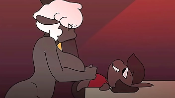 Hot sheep sucking on huge cock