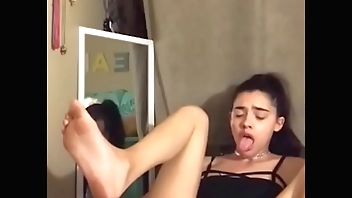 Mia Marie - sexy latina Amateur teen squirts all over your face and fucks her with a huge big black dildo