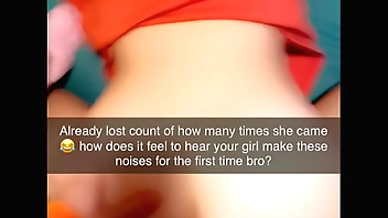 Rough Cuckhold Snapchat sent to cuck while his gf cums on cock many times