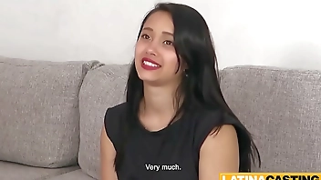 Pretty Latina Pornstar Lia Ponce First Time ANAL Casting Cumshot