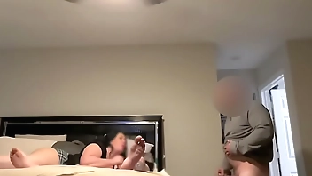 Wife makes guy cum as husband watches