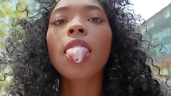 Black amateur Barbie Rous gets ready to get fucked