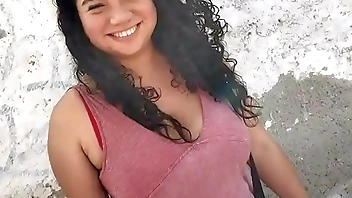 I find my neighbor in the street and I take her to my house to take pictures of her