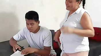 My stepmother helps me with my erection, she does it well