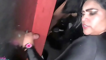 At the swing house I was so horny that I fucked at GloryHole with several strangers and ended up getting filled with cum in my pussy