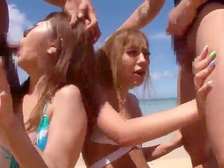 Getting caught in the act: sex-crazed girls fail to escape horny guys in Oriental porn