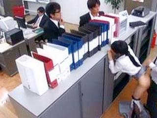 Sex in the office: Fully satisfied secretary's rendezvous with colleagues in busy workplace