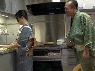 Fucking Father-in-law's Kitchen Antics Drive Him Wild with Desire for Son's Wife